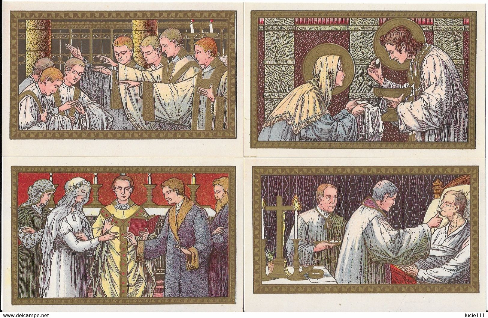 8 Cartes En  état Neuf Les Sacrements Par Rene De Cramer - Lots, Séries, Collections