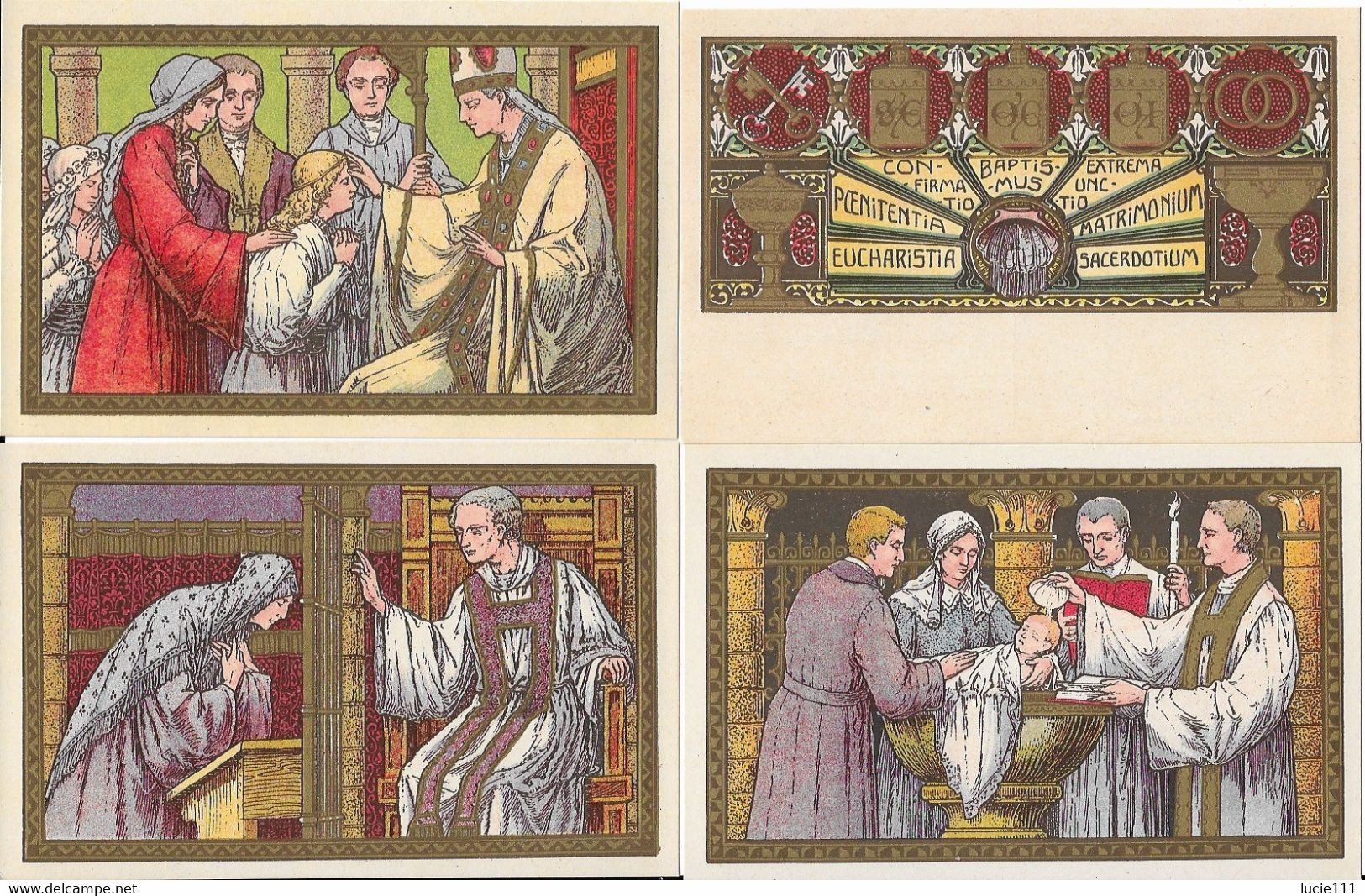 8 Cartes En  état Neuf Les Sacrements Par Rene De Cramer - Sets And Collections