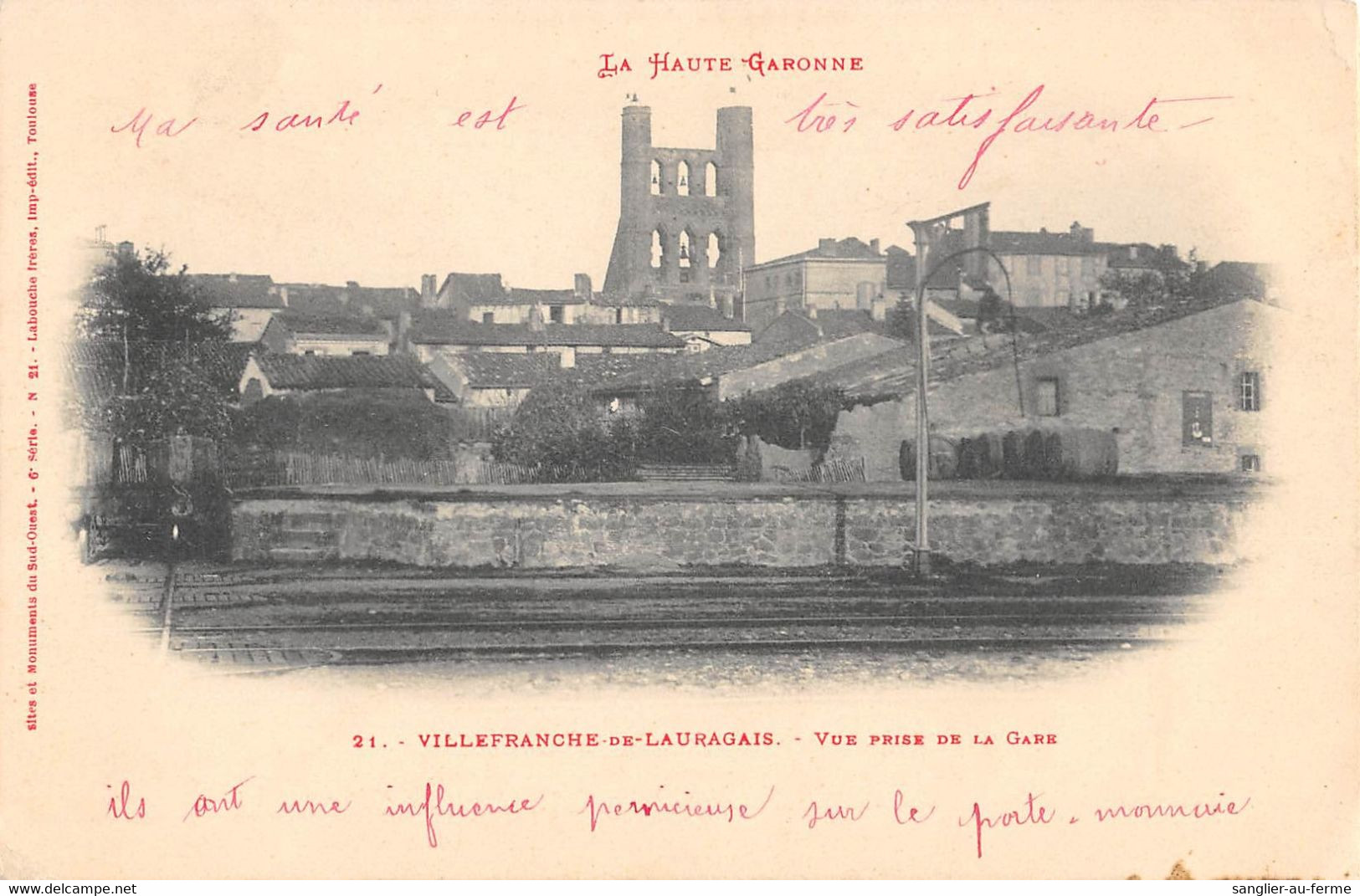 CPA 31 VILLEFRANCHE DE LAURAGAIS VUE PRISE DE LA GARE - Autres & Non Classés