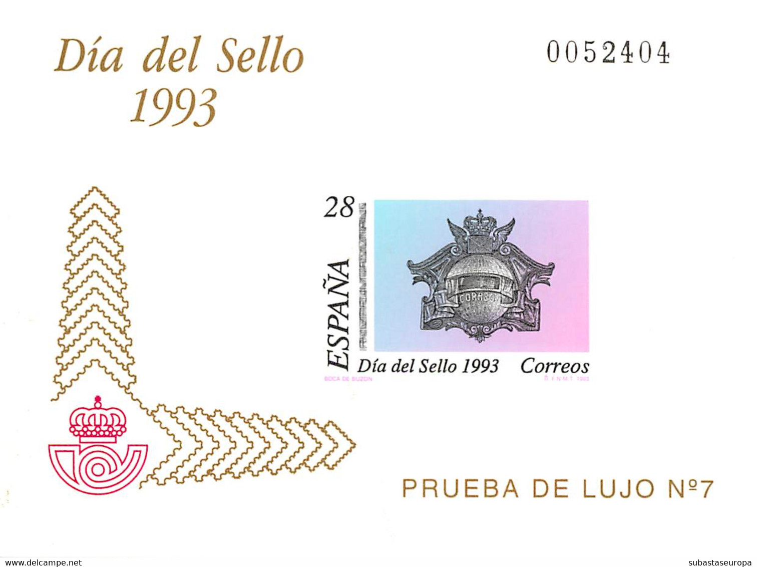 España. Prueba De Lujo Nº 28 Día Del Sello 1993 - Feuillets Souvenir