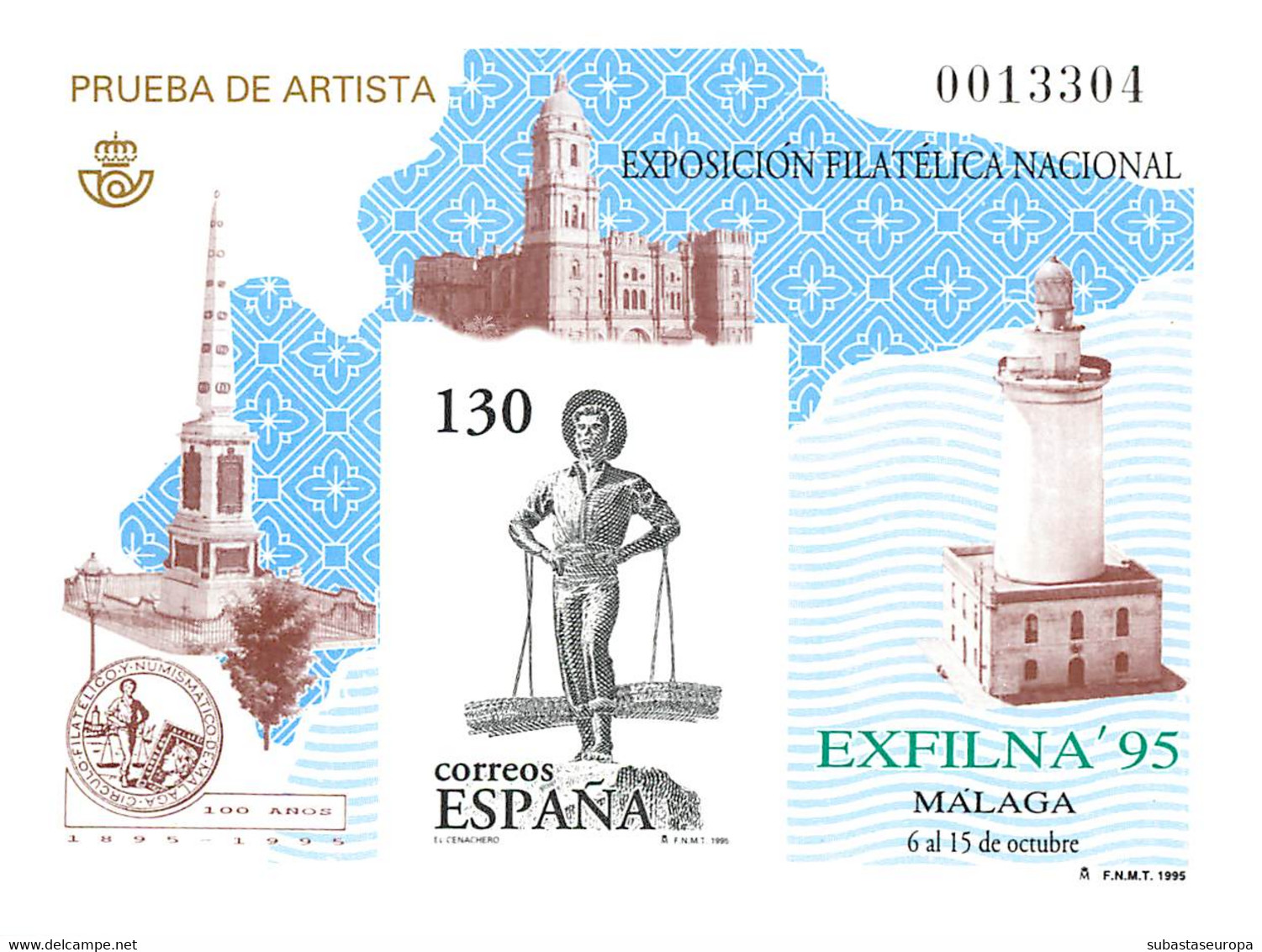 España. Prueba De Lujo Nº 35 Exfilna 95 Málaga - Feuillets Souvenir