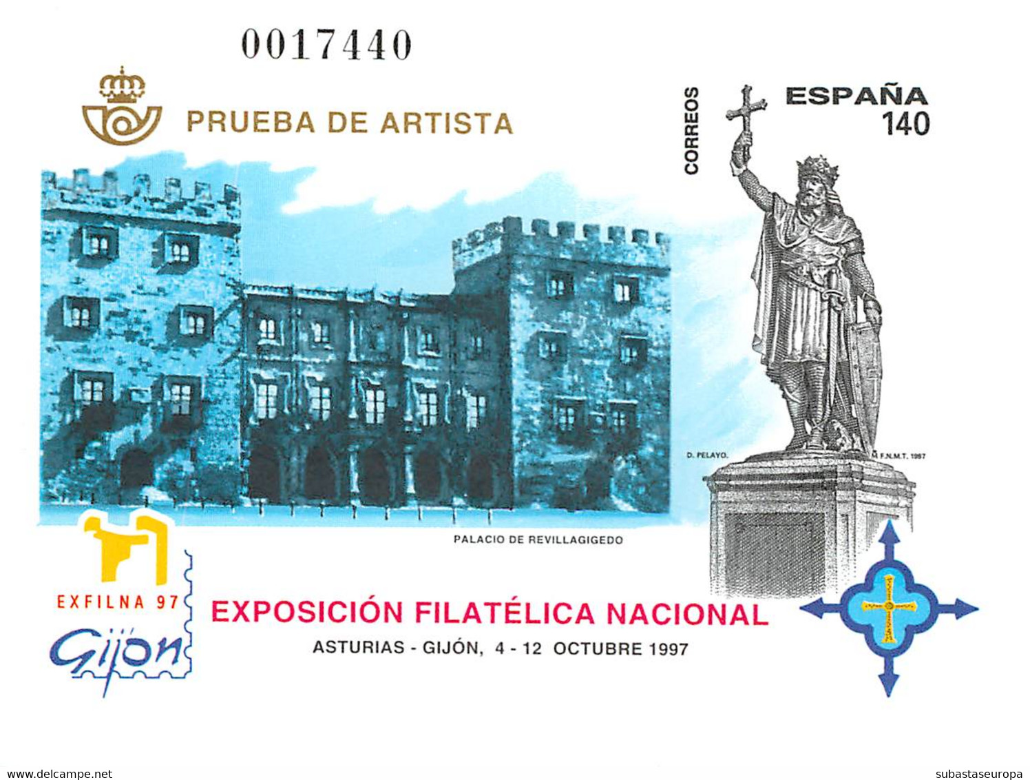 España. Prueba De Lujo Nº 64 Exfilna 97 Gijón - Hojas Conmemorativas