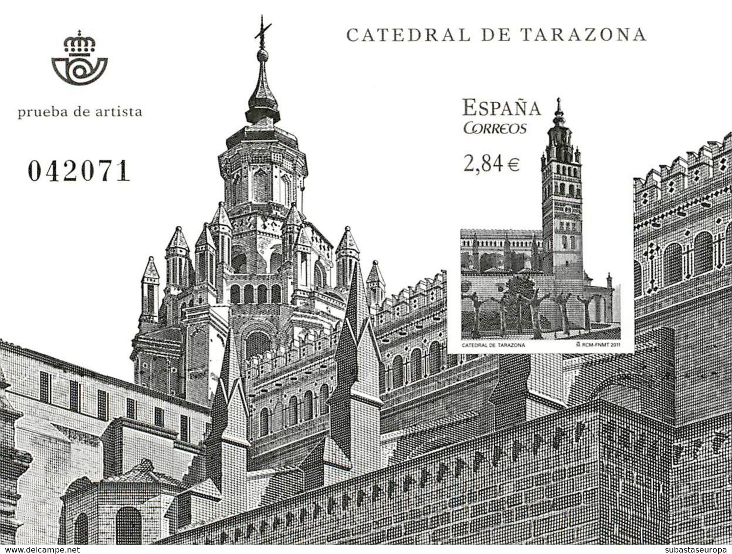 España. Prueba De Lujo Nº 106 Catedral Tarazona 2011 - Feuillets Souvenir