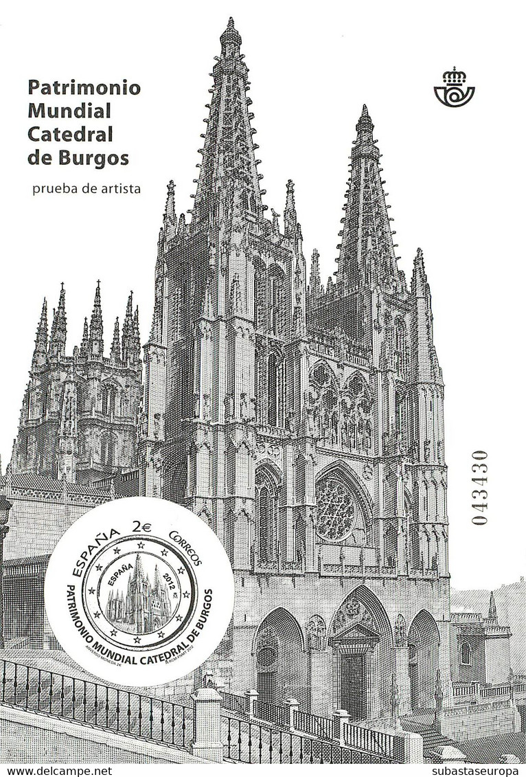 España. Prueba De Lujo Nº 107 Catedral Burgos 2012 - Hojas Conmemorativas