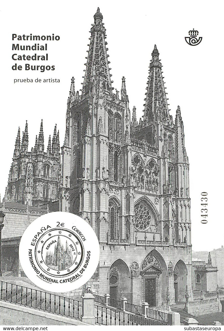 España. Prueba De Lujo Nº 107 Catedral Burgos 2012 - Feuillets Souvenir
