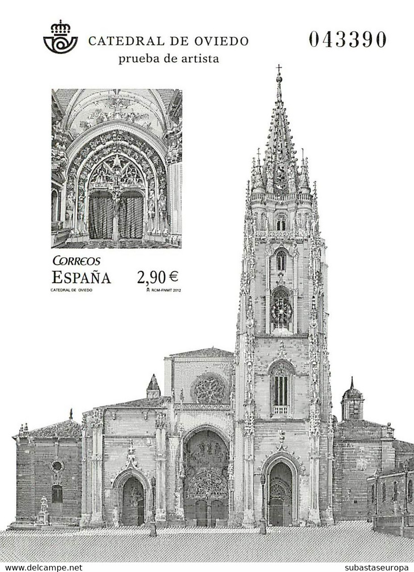España. Prueba De Lujo Nº 109 Catedral Oviedo 2012 - Hojas Conmemorativas