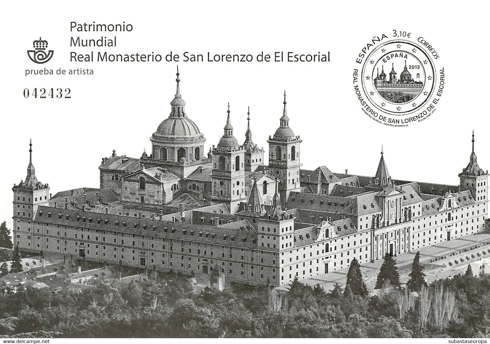 España. Prueba De Lujo Nº 111 Monasterio Escorial 2013 - Feuillets Souvenir