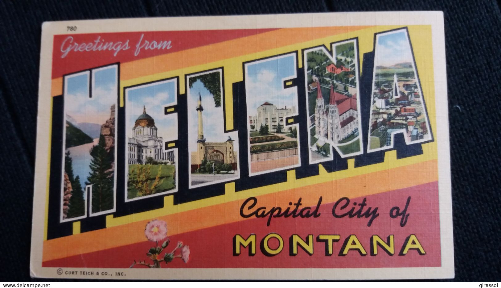 CPA GREETINGS FROM  HELENA CAPITAL OF MONTANA LETTRES  ED CT ART COLORTONE   USA 1951 - Helena