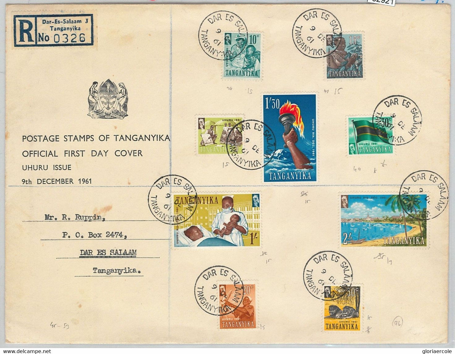 62921 - TANGANIKA - POSTAL HISTORY - 1961  FDC COVER With INFORMATION BOOKLET Medicine LIONS - Tanganyika (...-1932)