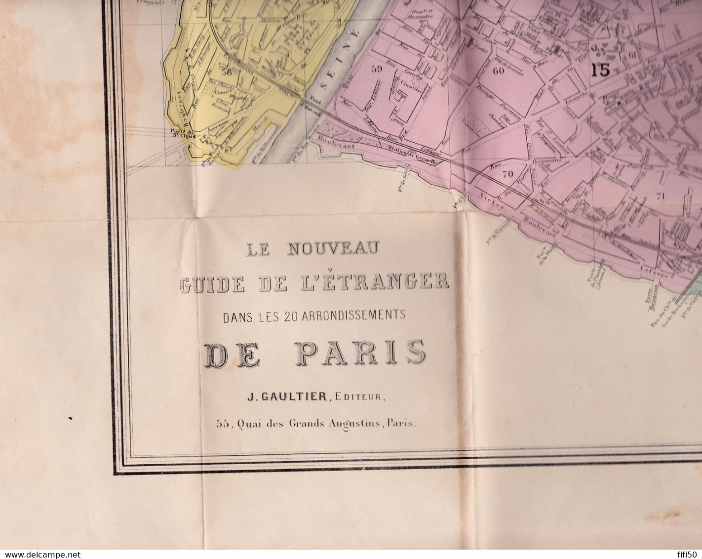 Ancien PLAN DE PARIS Avant La Construction De La Tour Eiffel  Cie Générale Des Omnibus Bâteaux Mouches - Europe