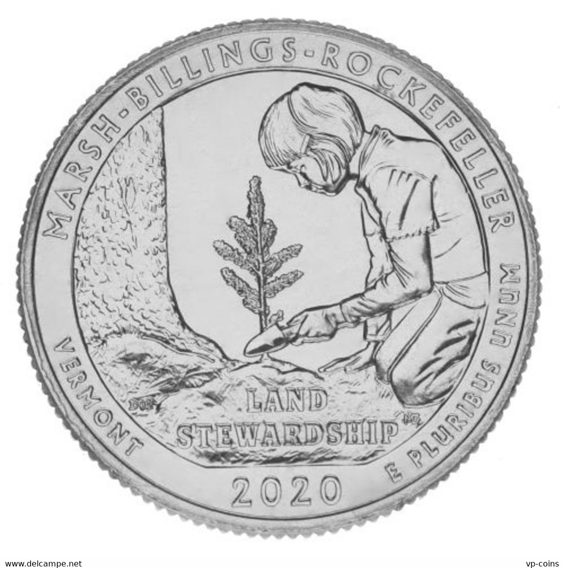 US 25 Cents (quarter) 2020 D UNC 54th Park - Marsh Billings Rockefeller National Historical Park - 2010-...: National Parks