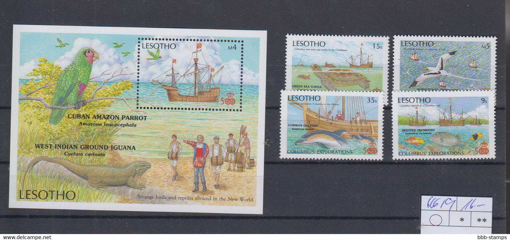 Lesotho Michel Cat.No. Mnh/** 666/669 + Sheet 46 - Lesotho (1966-...)