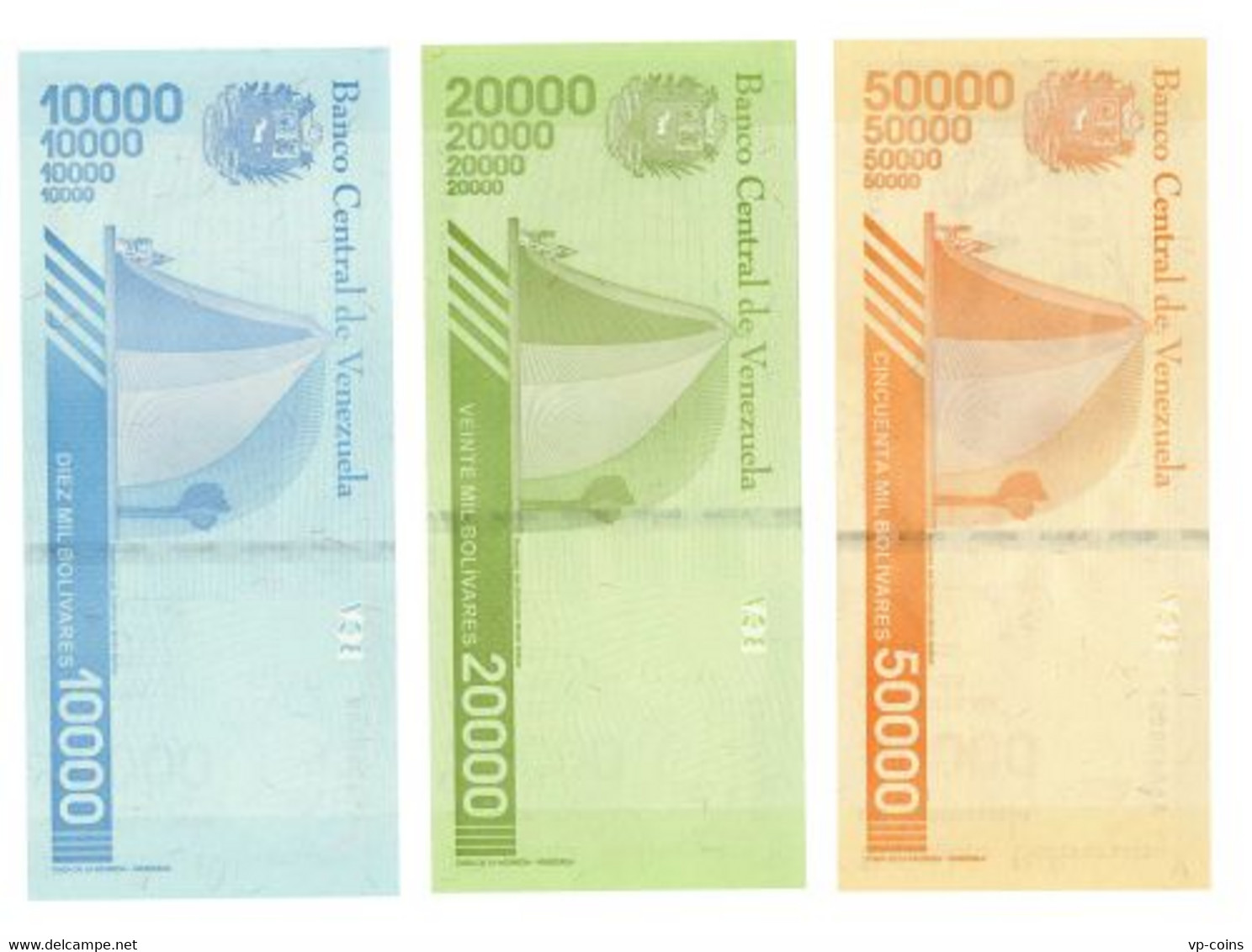 Venezuela Set Of 3 Banknotes 2019 UNC 10000, 20000, 50000 Bolivar - Venezuela