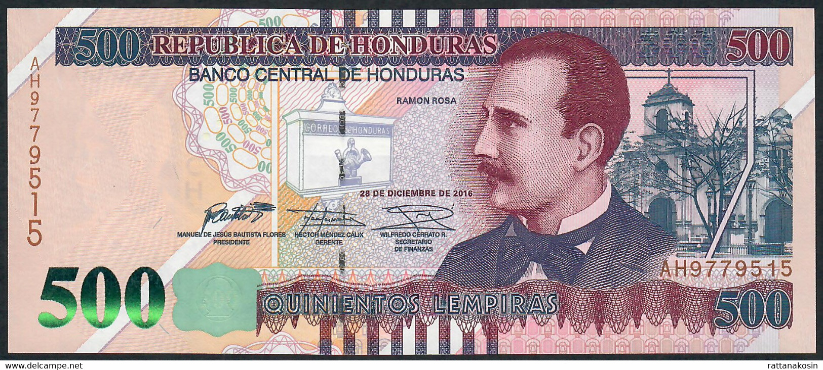 HONDURAS P103c  500 LEMPIRAS  28.12.2016 #AH   Issued 2018       UNC. - Honduras