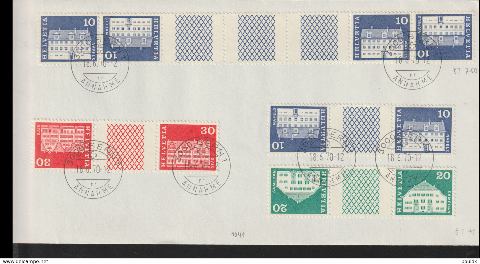 Switzerland FDC 1970 Buildings Tete Beche (LC32) - FDC