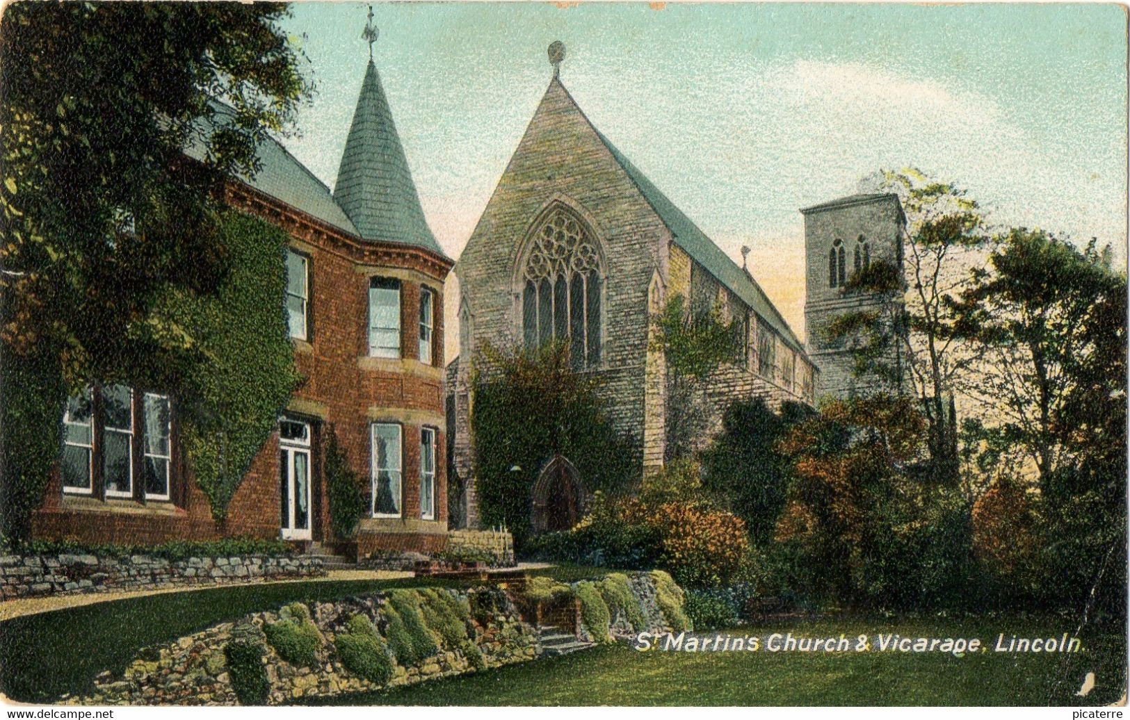 St.Martin's Church & Vicarage, Lincoln 1907 (W.K.Morton) - Lincoln