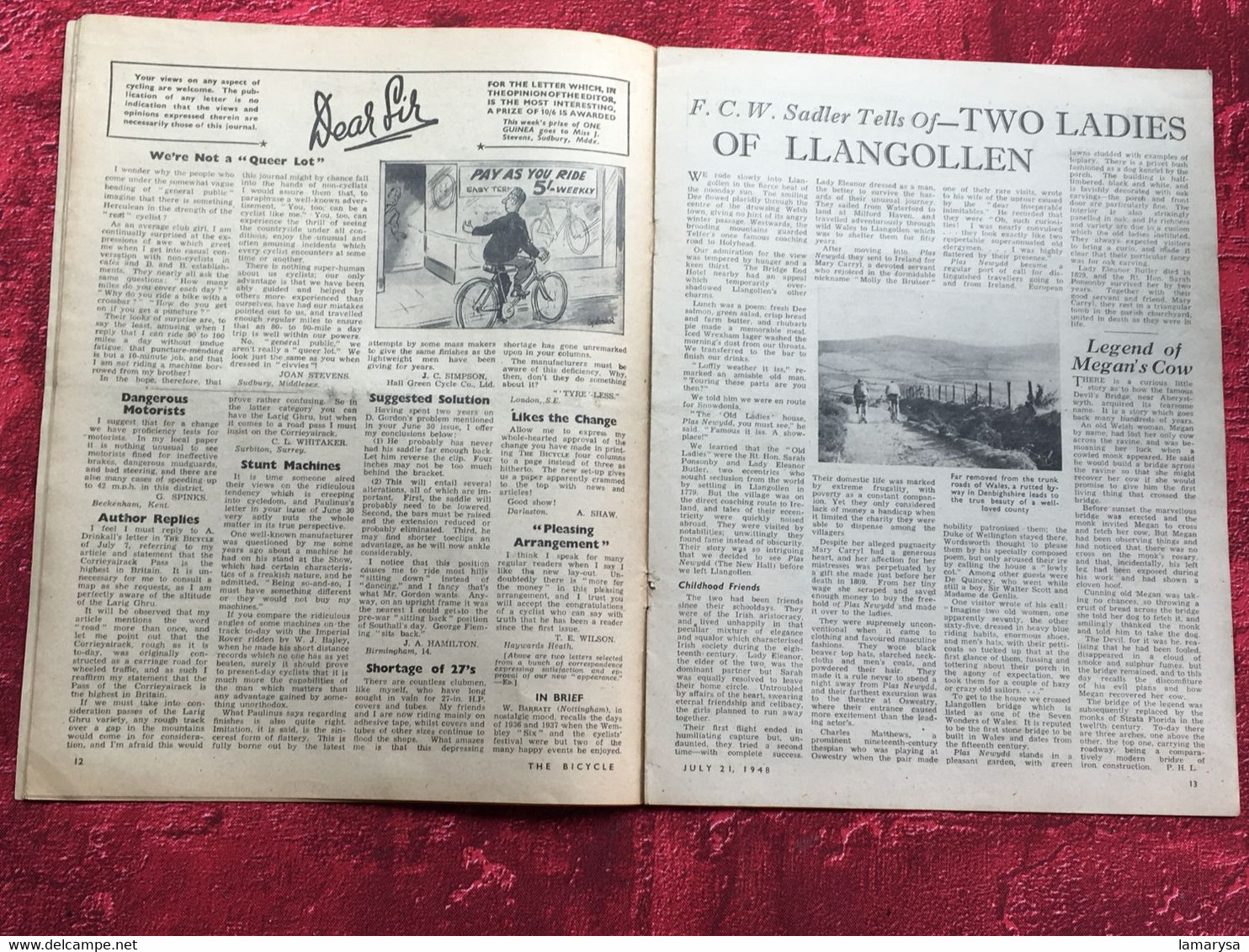 1948 N° 646 The Bicycle--vélo Bicyclette-reliables Accessoire-pumps-PHOTOS-Textes-jeux-Publicités-Cycle Cyclisme-English - Sport