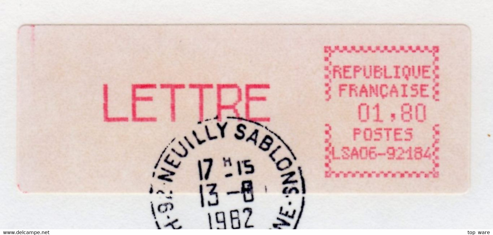 France ATM Vignette LSA06-92184 / Michel 3.1.5 Zb / LETTRE 1,80 FF / Neuilly Sablons / LSA Distributeurs Automatenmarken - 1981-84 LS & LSA Prototipi