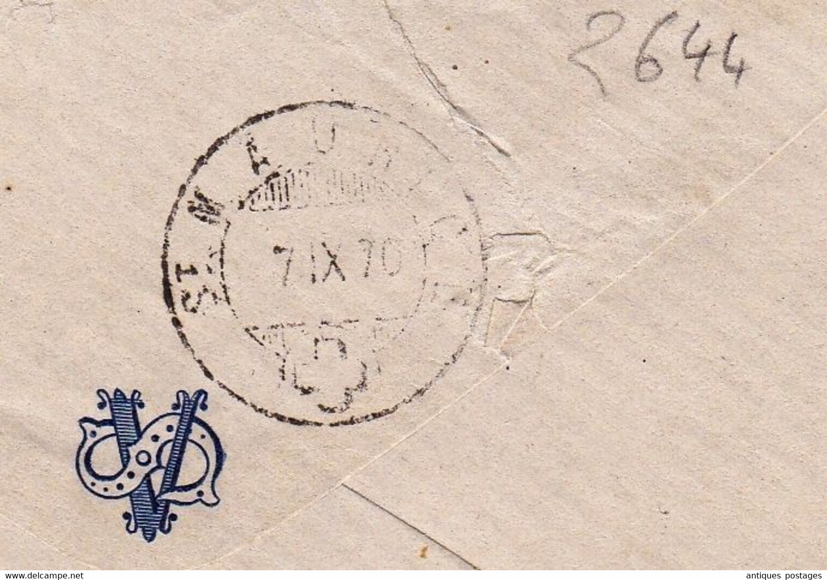 Lettre 1870 Genève Suisse Helvetia Assise Pour Saint Maurice - Storia Postale