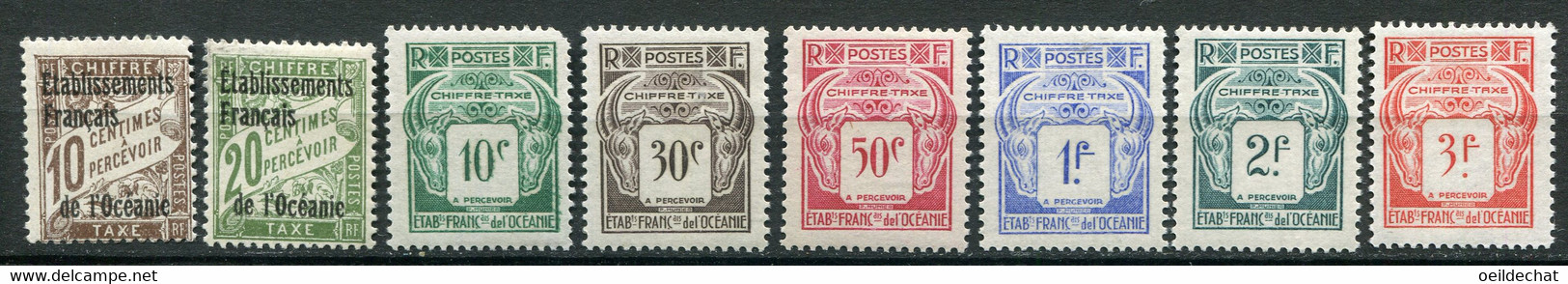 22349 OCEANIE  Taxe N°2/3, 18/23* T.-taxe De France De 1893 Surchargés , Dentelés 14x13   1926-48  B/TB - Timbres-taxe