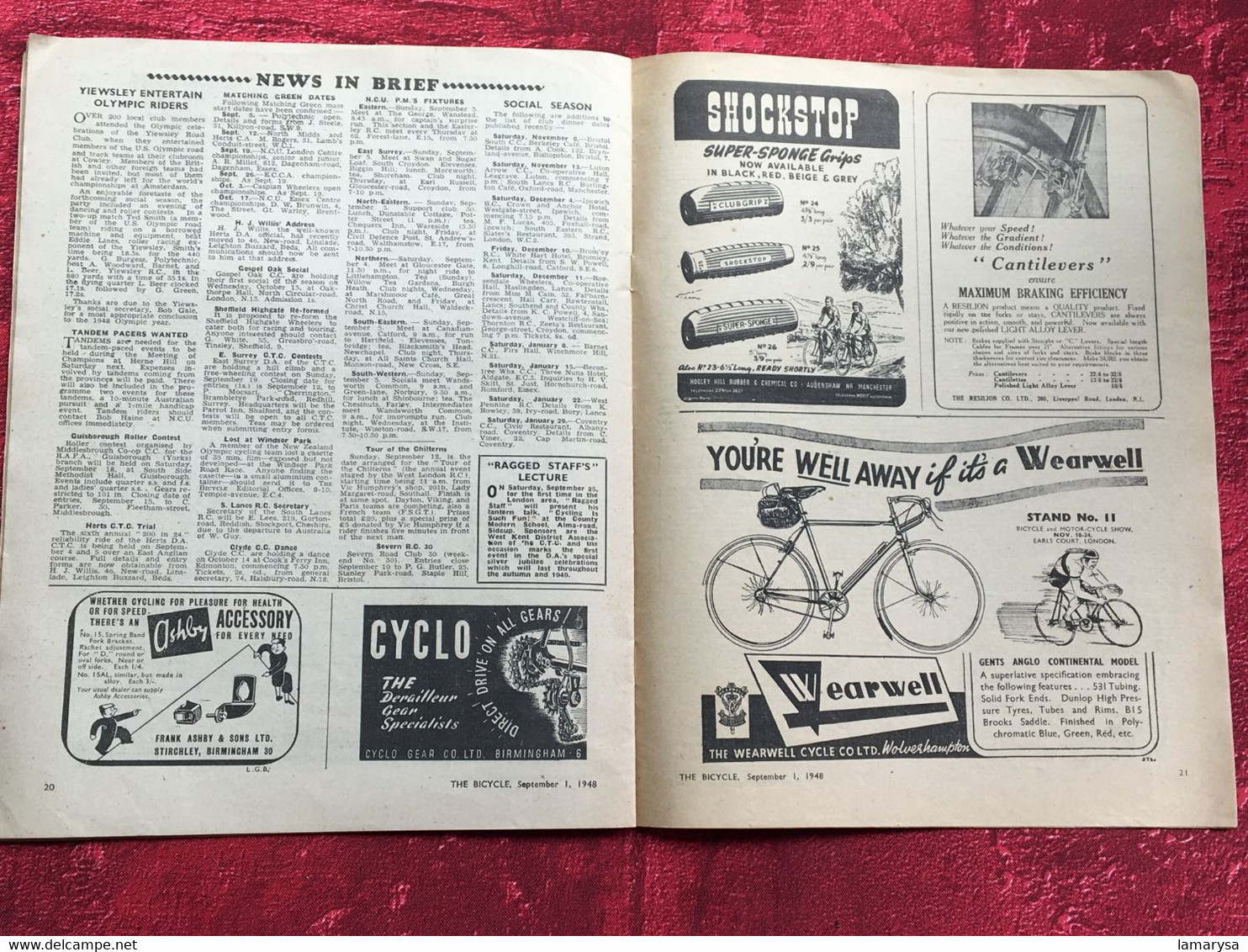 1948 N° 652 The Bicycle--vélo Bicyclette-reliables Accessoire-pumps-PHOTOS-Textes-jeux-Publicités-Cycle Cyclisme-English - Sport