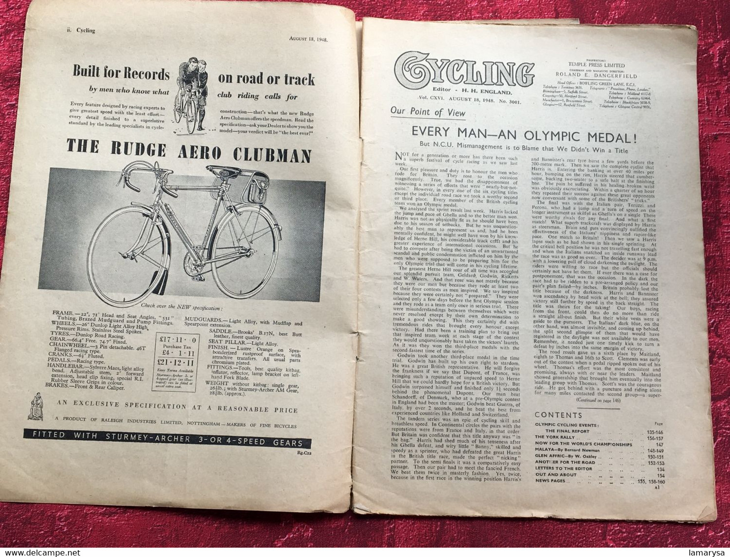 1948 N°3001 Cycling- Bicycle--vélo Bicyclette-reliables Accessoire-pumps-PHOTOS-Textes-Publicités-Cycle Cyclisme-English - Sports