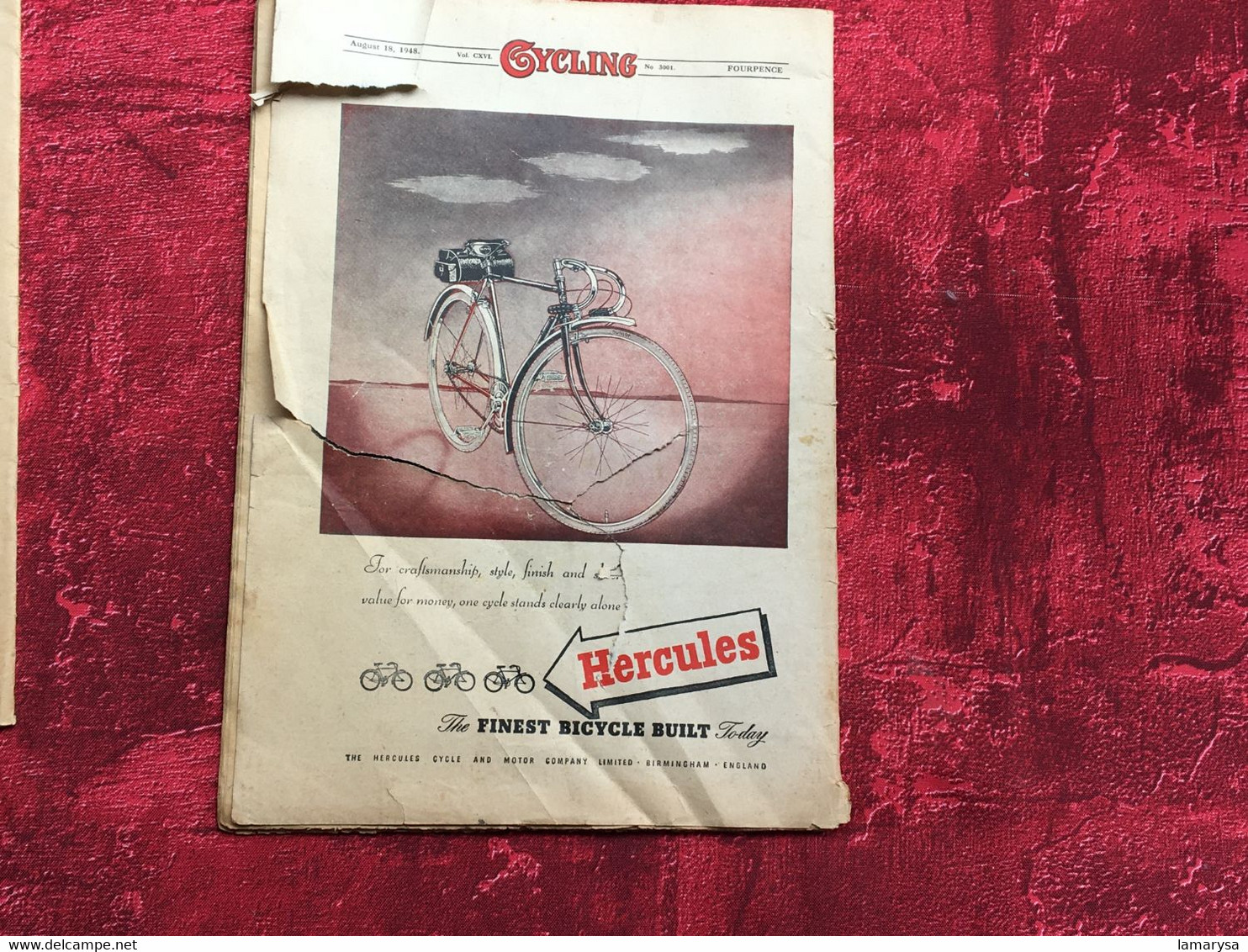 1948 N°3001 Cycling- Bicycle--vélo bicyclette-reliables accessoire-pumps-PHOTOS-Textes-Publicités-Cycle Cyclisme-English