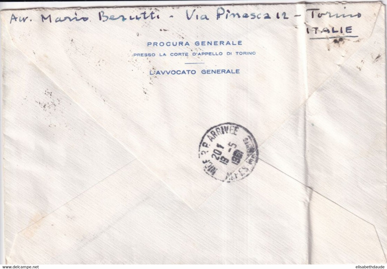 ITALIA - 1961 - ENVELOPPE EXPRES ! De TORINO ESPRESSI => NICE - Express/pneumatic Mail