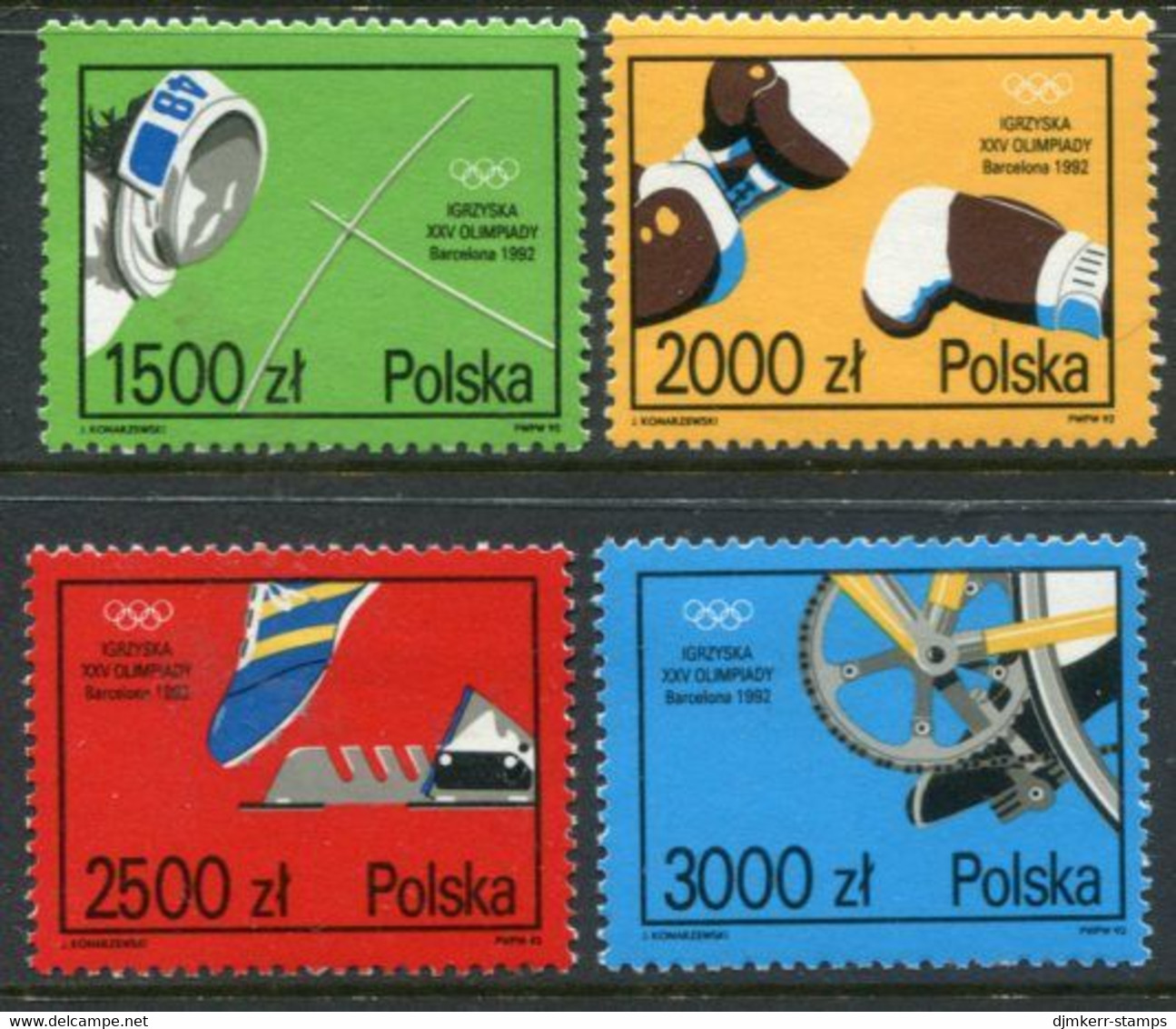 POLAND 1992 Olympic Games, Barcelona  MNH / **.  Michel 3388-91 - Unused Stamps