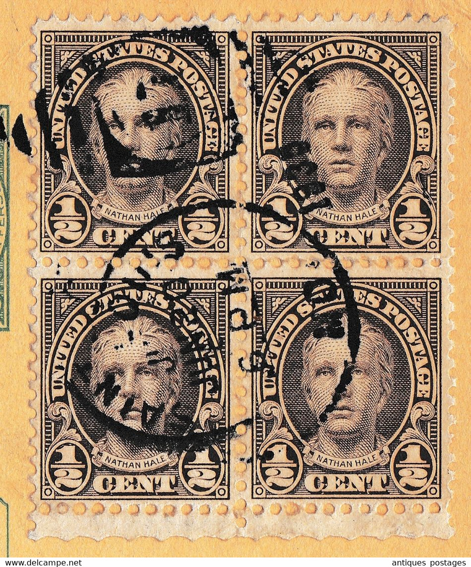 Post Card  One Cent Jefferson 1935 Saint Louis Missouri Verviers Belgique Tuholske 1/2c Nathan Hale Olive Brown - 1921-40