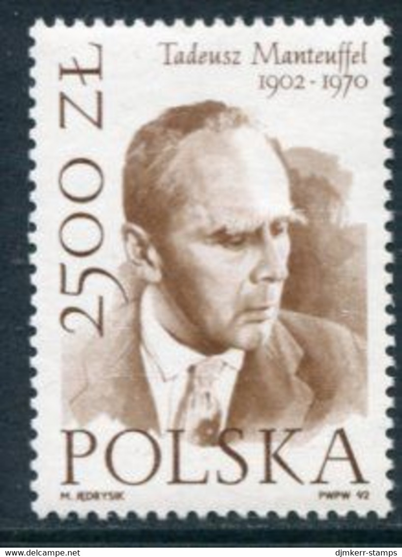 POLAND 1992 Tadeusz Manteuffel MNH / **.  Michel 3371 - Unused Stamps