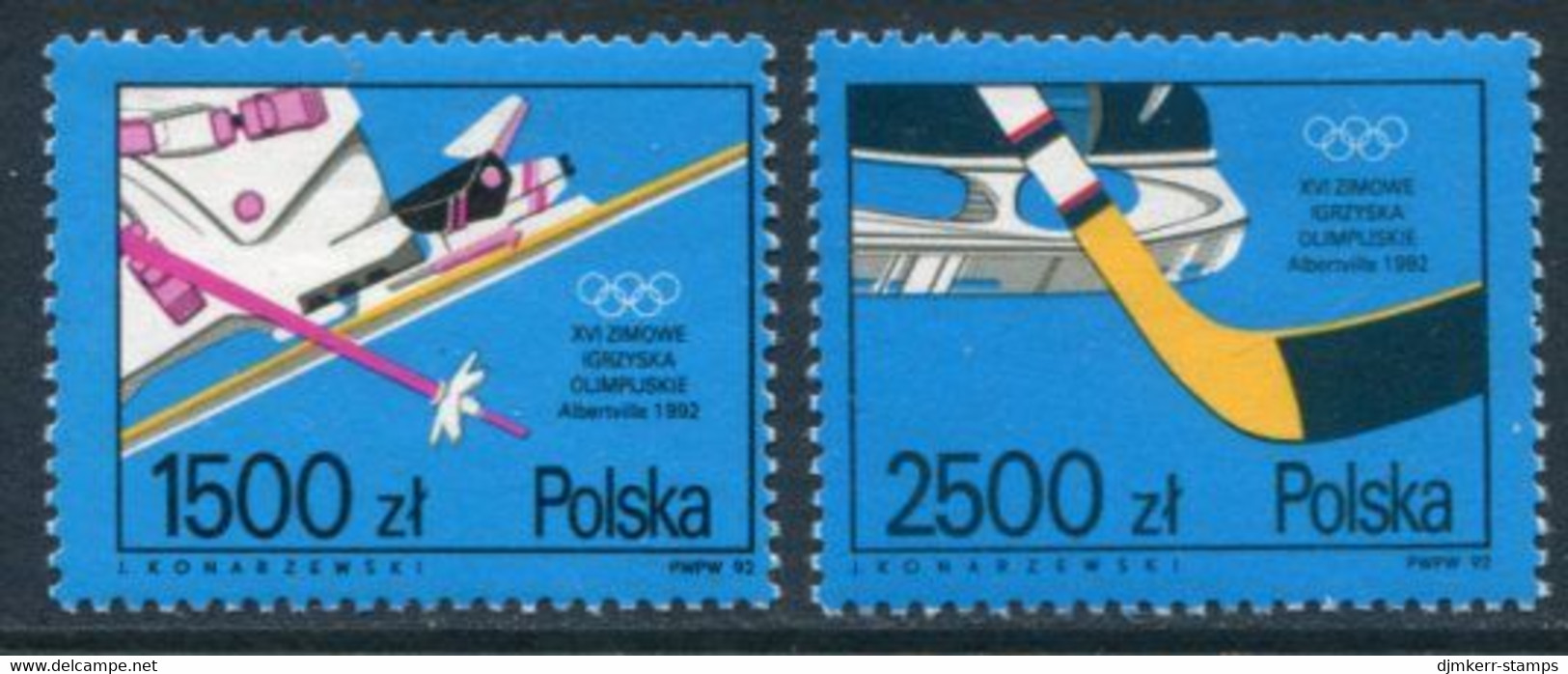 POLAND 1992 Winter Olympic Games MNH / **.  Michel 3369-70 - Unused Stamps