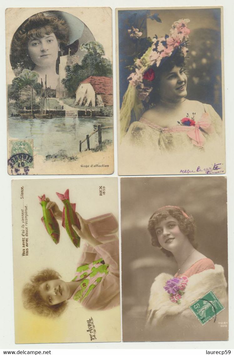 Lot de 36 cartes - fantaisie - femmes