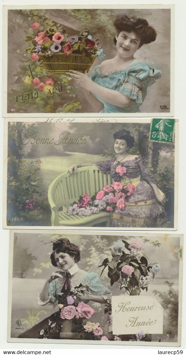 Lot de 36 cartes - fantaisie - femmes