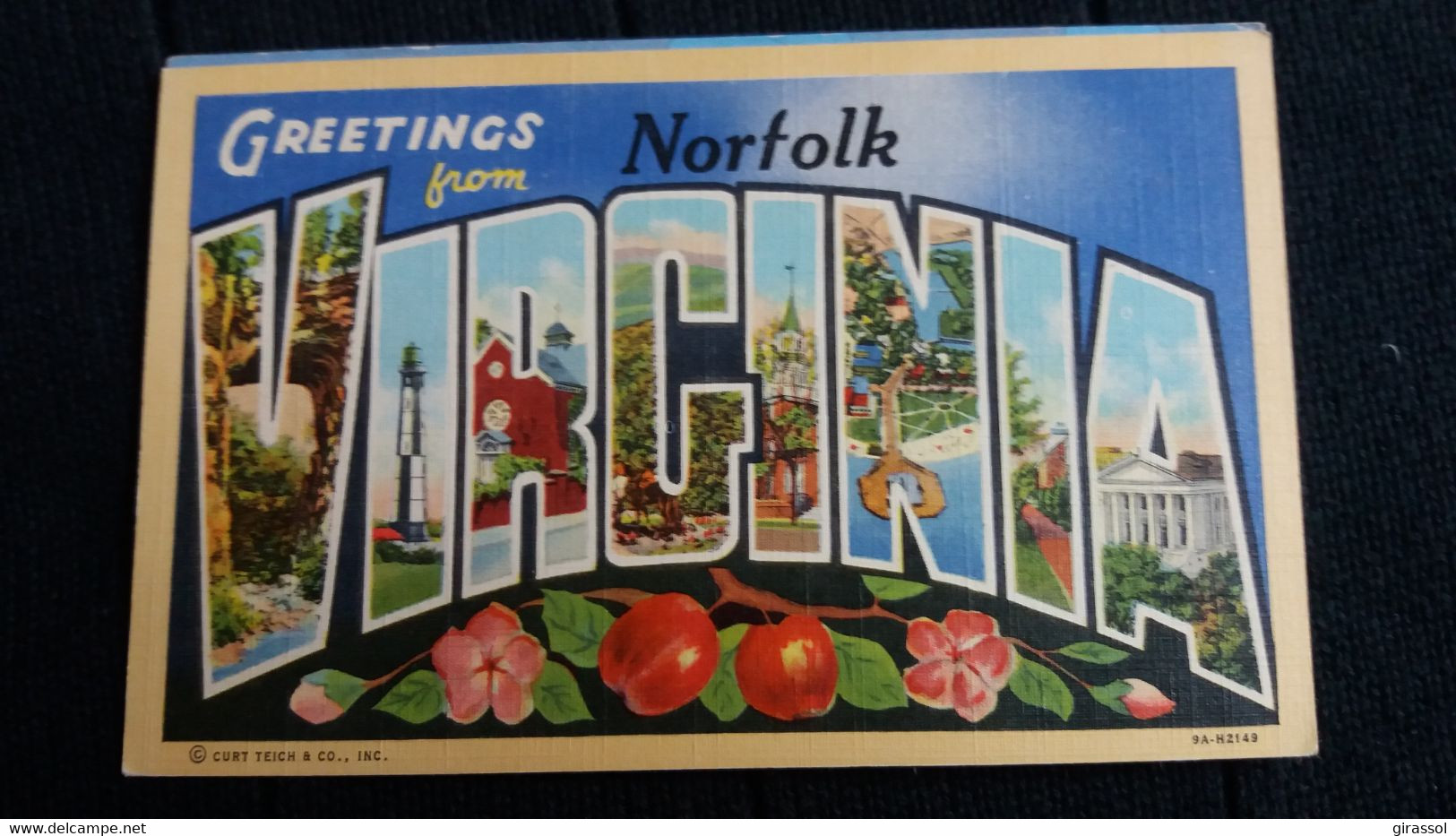 CPA GREETINGS FROM NORFOLK VIRGINIA ED CT ART COLORTONE  LETTRES USA - Norfolk