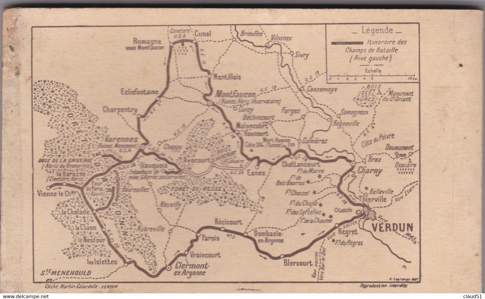 Carnet De 20 Cartes Postales :Circuit De L'Argonne.Le Mort-Homme,la Côte 304,Montfaucon,Romagne,Varennes,Vauquois, - Andere & Zonder Classificatie