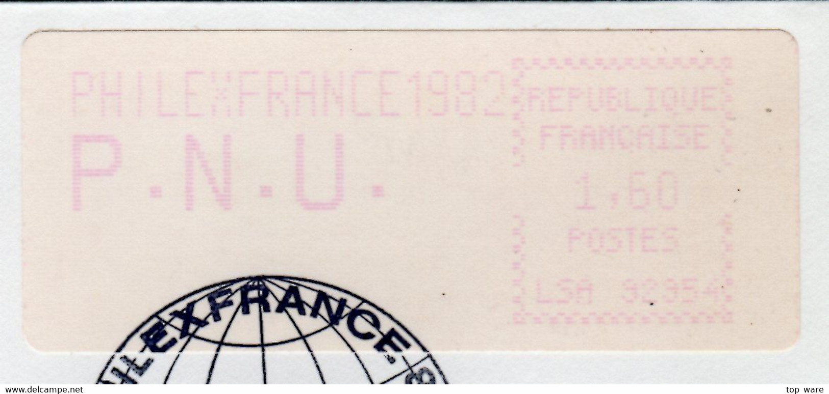 France ATM Vignette LSA 92954 / Michel 4.2 / PNU 1,60 FF On Cover / PHILEXFRANCE 82 / LSA Distributeurs Automatenmarken - 1981-84 Types « LS » & « LSA » (prototypes)