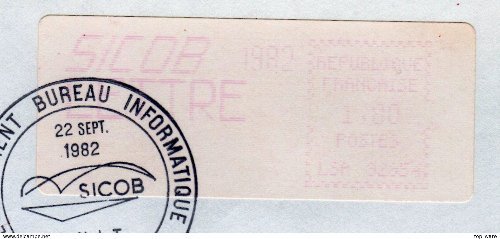 France ATM Vignette LSA 92954 / Michel 5.1 / FDC LETTRE 1,80 FF / SICOB 1982 / Distributeurs Automatenmarken - 1981-84 LS & LSA Prototypen