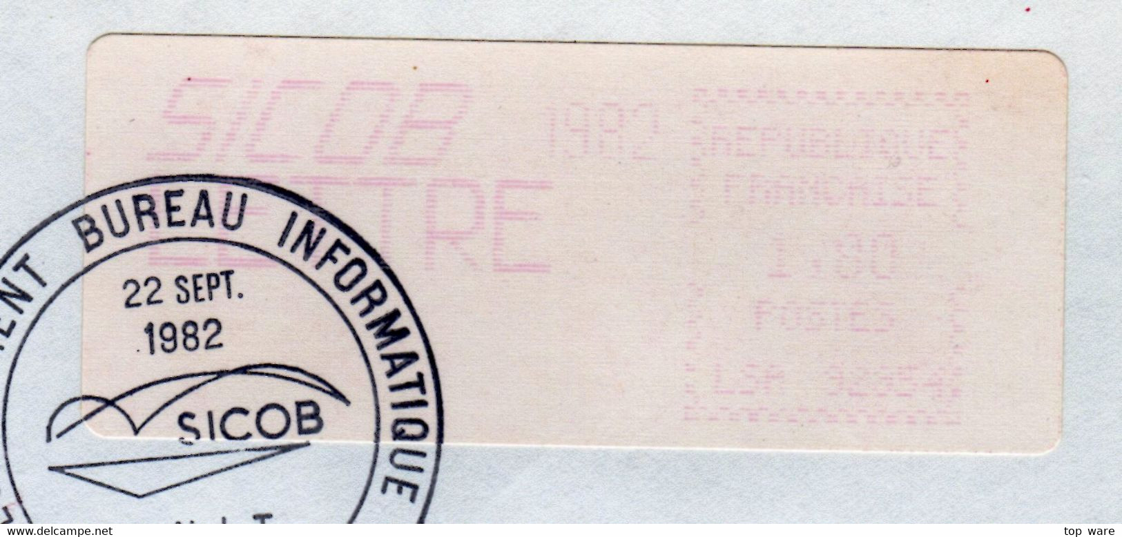 France ATM Vignette LSA 92954 / Michel 5.1 / FDC LETTRE 1,80 FF / SICOB 1982 / Distributeurs Automatenmarken - 1981-84 LS & LSA Prototipi