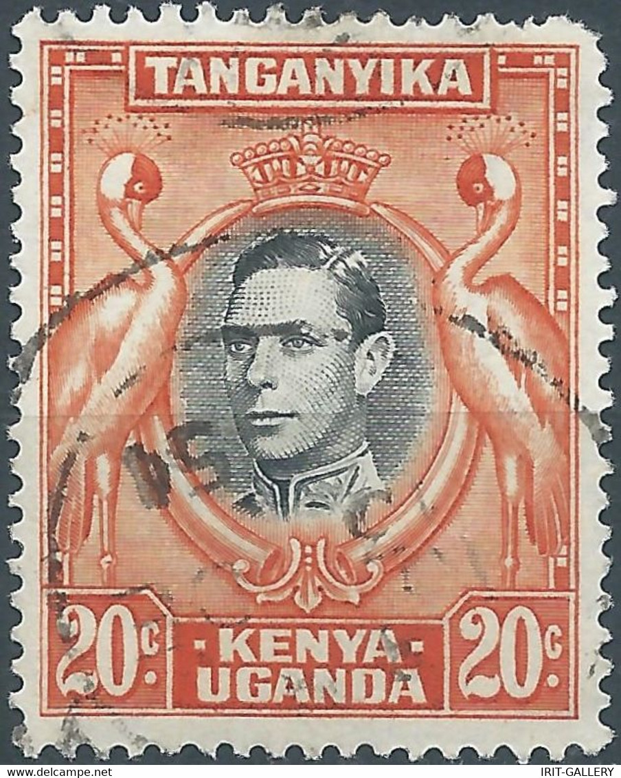 Great Britain,TANGANYIKA,TANGANIKA 1938 King George VI,20C Orange / Black,Oblitérée - Tanganyika (...-1932)