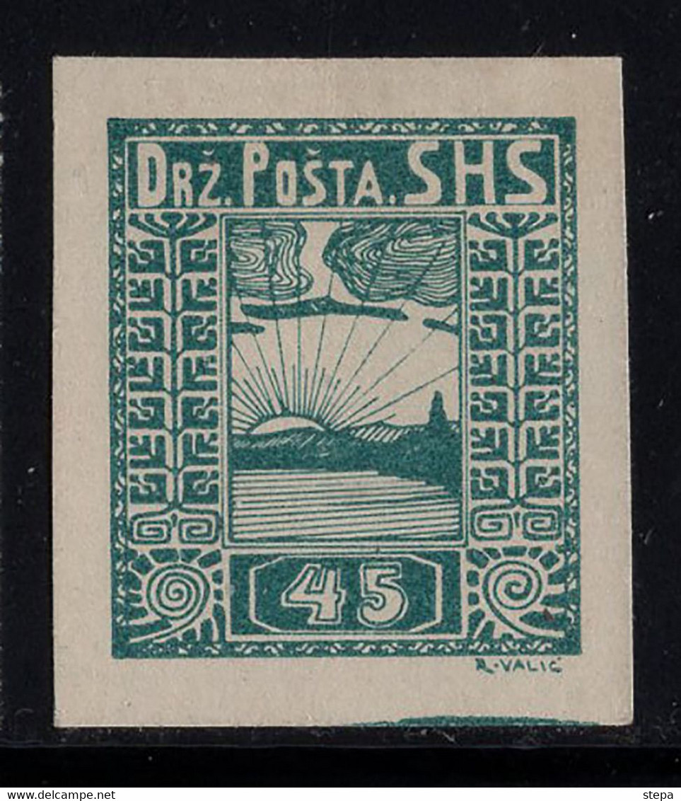 YUGOSLAVIA-CROATIA SHS, ESSEY-PROOF IN GREEN, POSTAGE DUE 1918 RARE!!!!!!!!!!!! - Non Dentelés, épreuves & Variétés