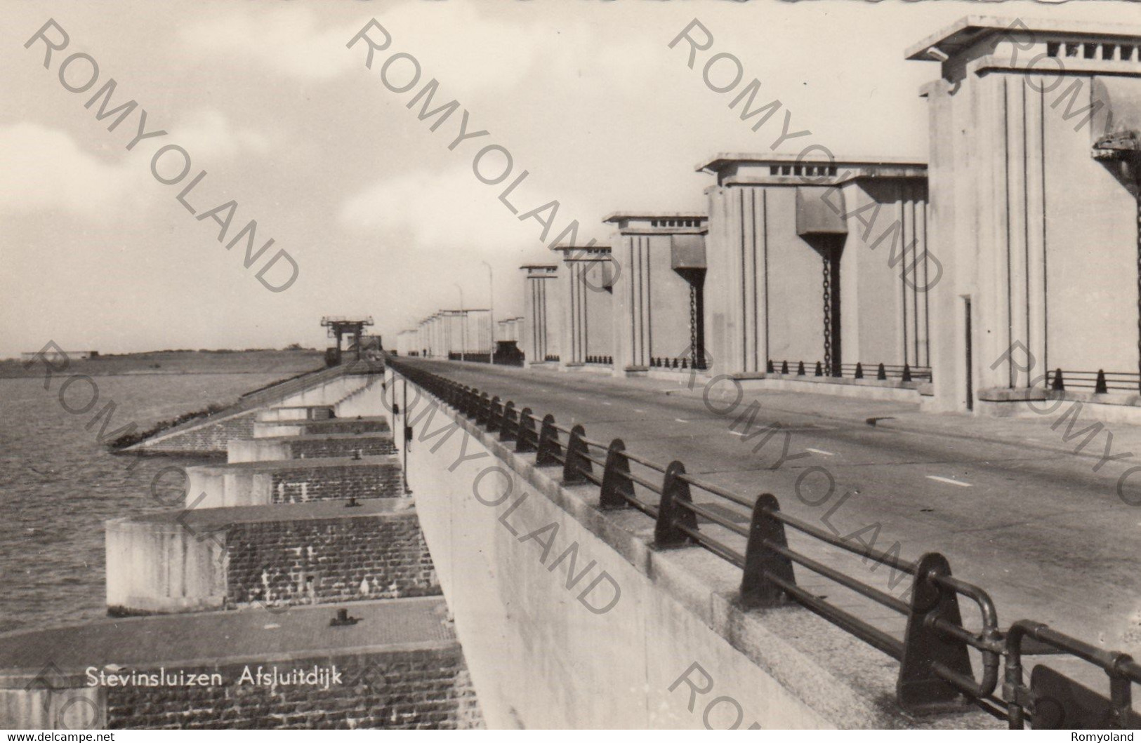 CARTOLINA  STEVINSLUIZEN AFSLUITDIKJK,ZUID HOLLAND,PAESI BASSI,NON VIAGGIATA - Den Oever (& Afsluitdijk)