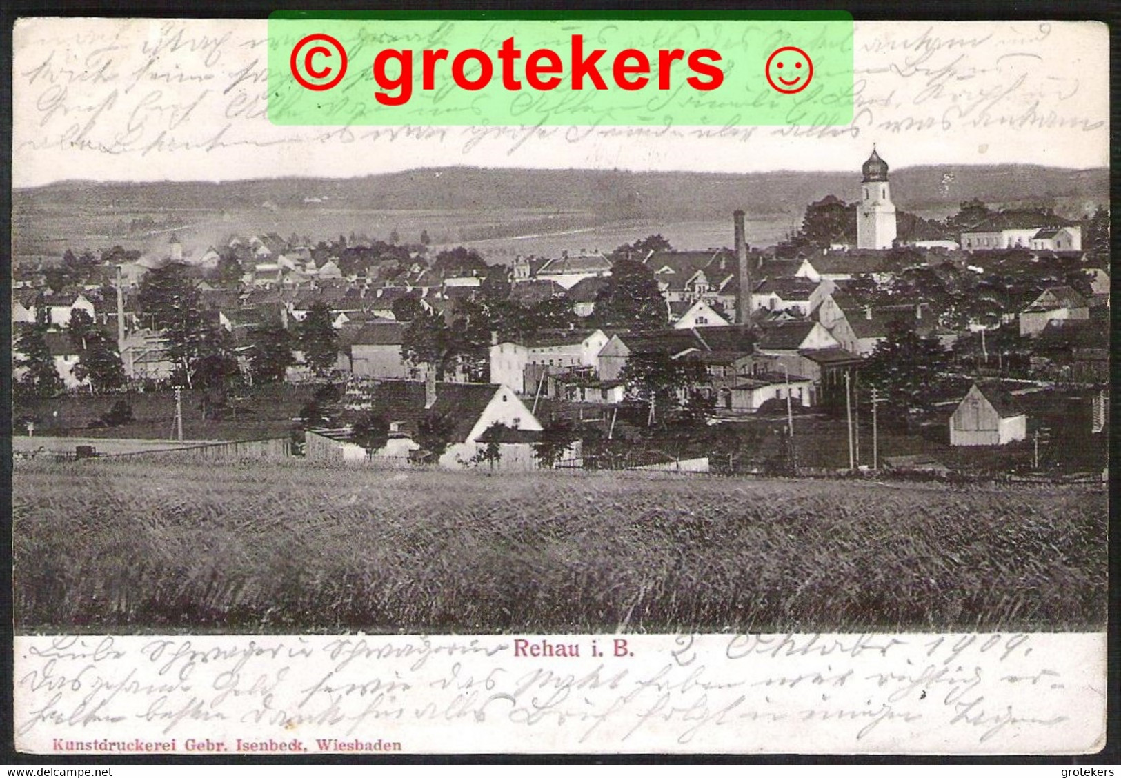 REHAU In Bayern Panorama Reliefkarte 1909 - Rehau