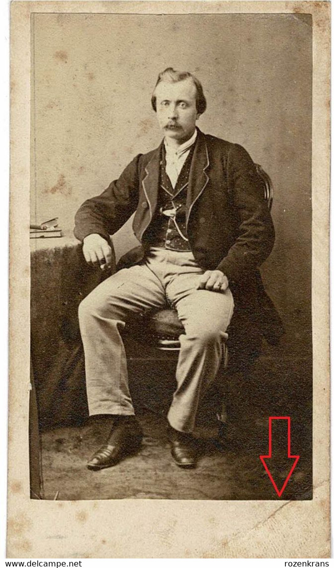 Oude Foto CDV Carte De Visite Portrait Photographe Homme Man Ancienne Costume Mode Fashion Photo 19e Siecle Eeuw - Unclassified