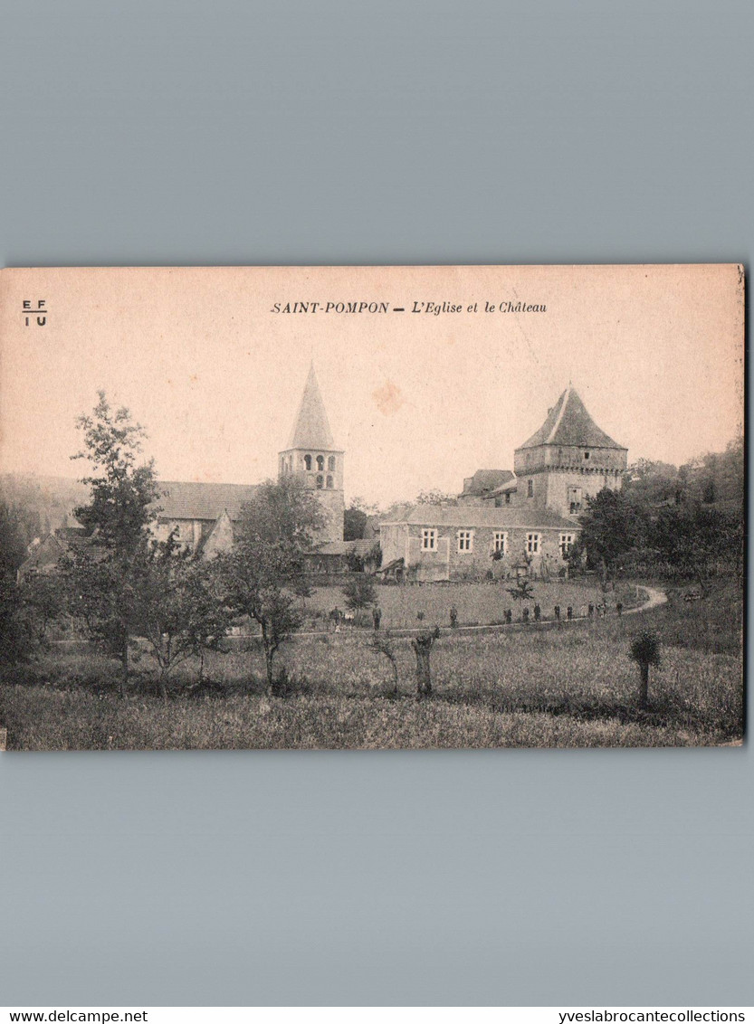 24 - Dordogne - Saint Pompon - Cpa - L'Eglise Et Le Château - Andere & Zonder Classificatie