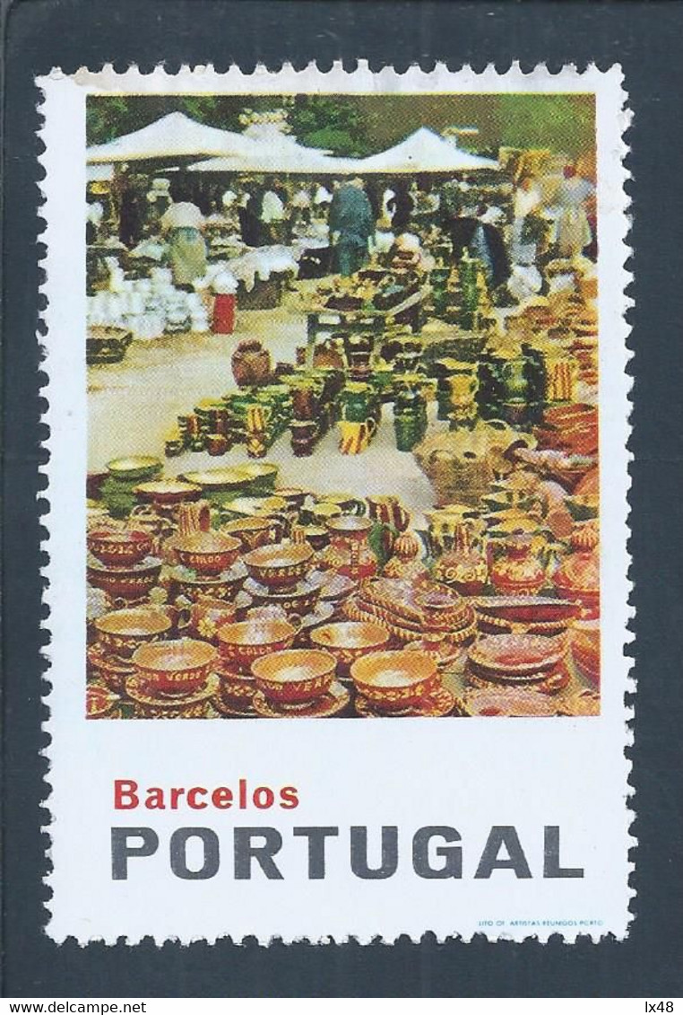 Vinheta Da Feira De Louça Típica De Barcelos. Vignette Of The Typical Barcelos Ceramics Fair. Vignet Van De Typische Ker - Local Post Stamps