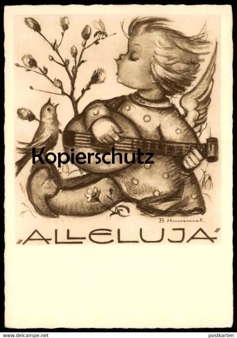 ALTE POSTKARTE ALLELUJA BERTA HUMMEL NR. 4426 MÄDCHEN MIT LAUTE WEIHNACHTEN 1935 Halleluja Cpa AK Ansichtskarte Postcard - Hummel