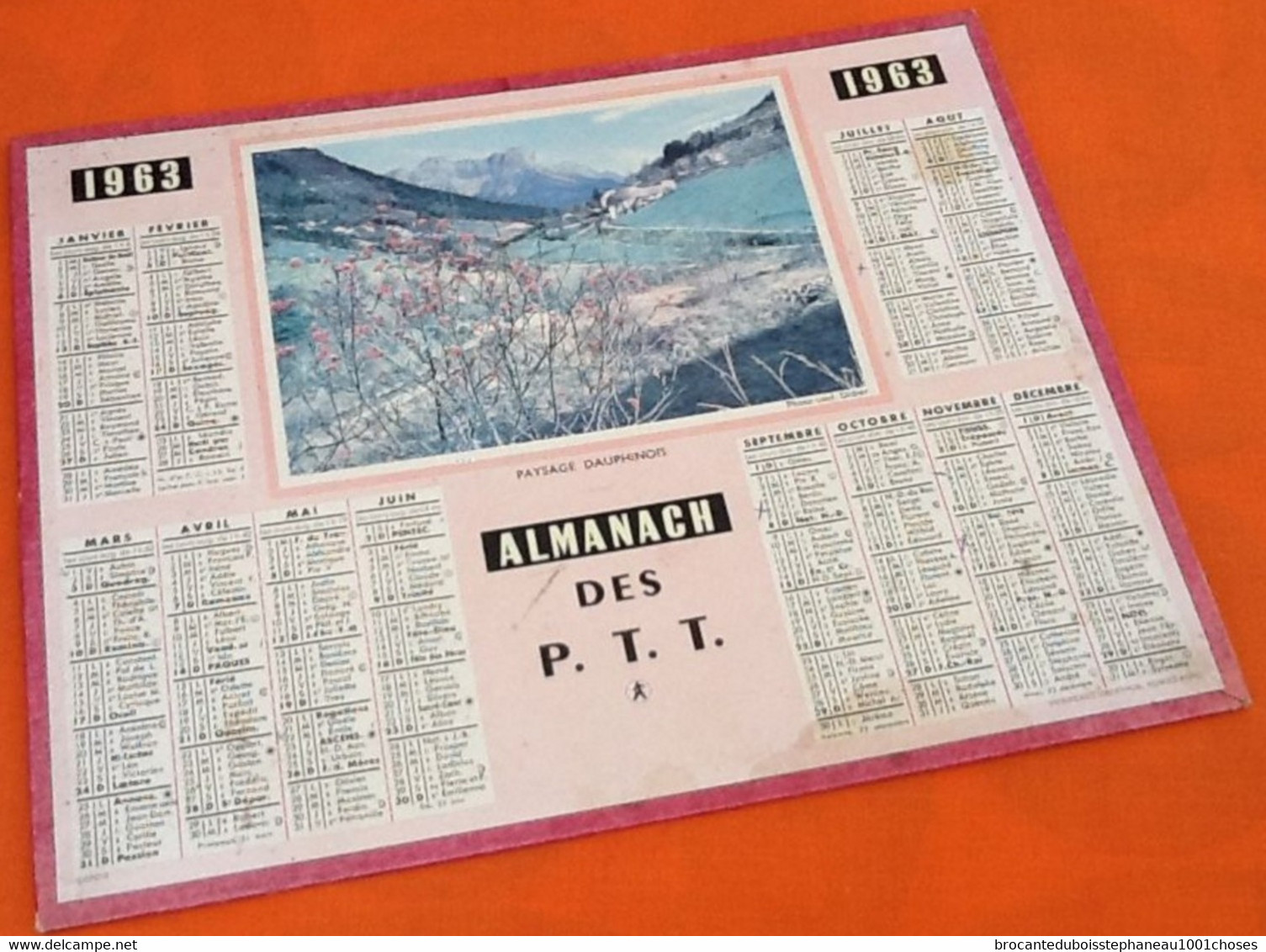 Almanach Des P.T.T (1963) Paysage Dauphinois Imprimerie Oberthur Rennes-Paris - Petit Format : 1961-70