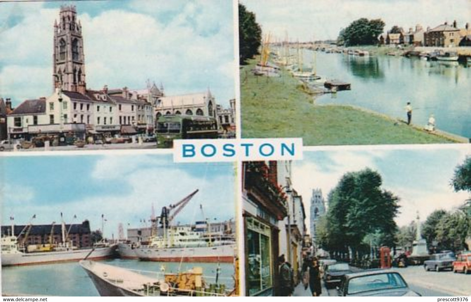 Boston - Multiview  -  Unused Postcard - Lincolnshire - M&B National Series - Lincoln