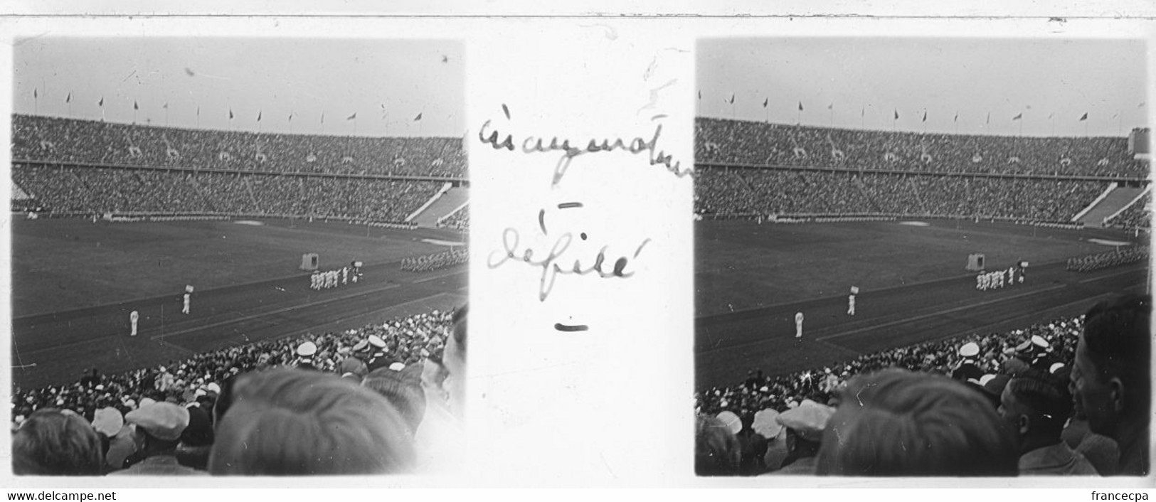 PP 33 - JEUX OLYMPIQUES ALLEMAGNE BERLIN 1936 - Inauguration - Défilé - Plaques De Verre